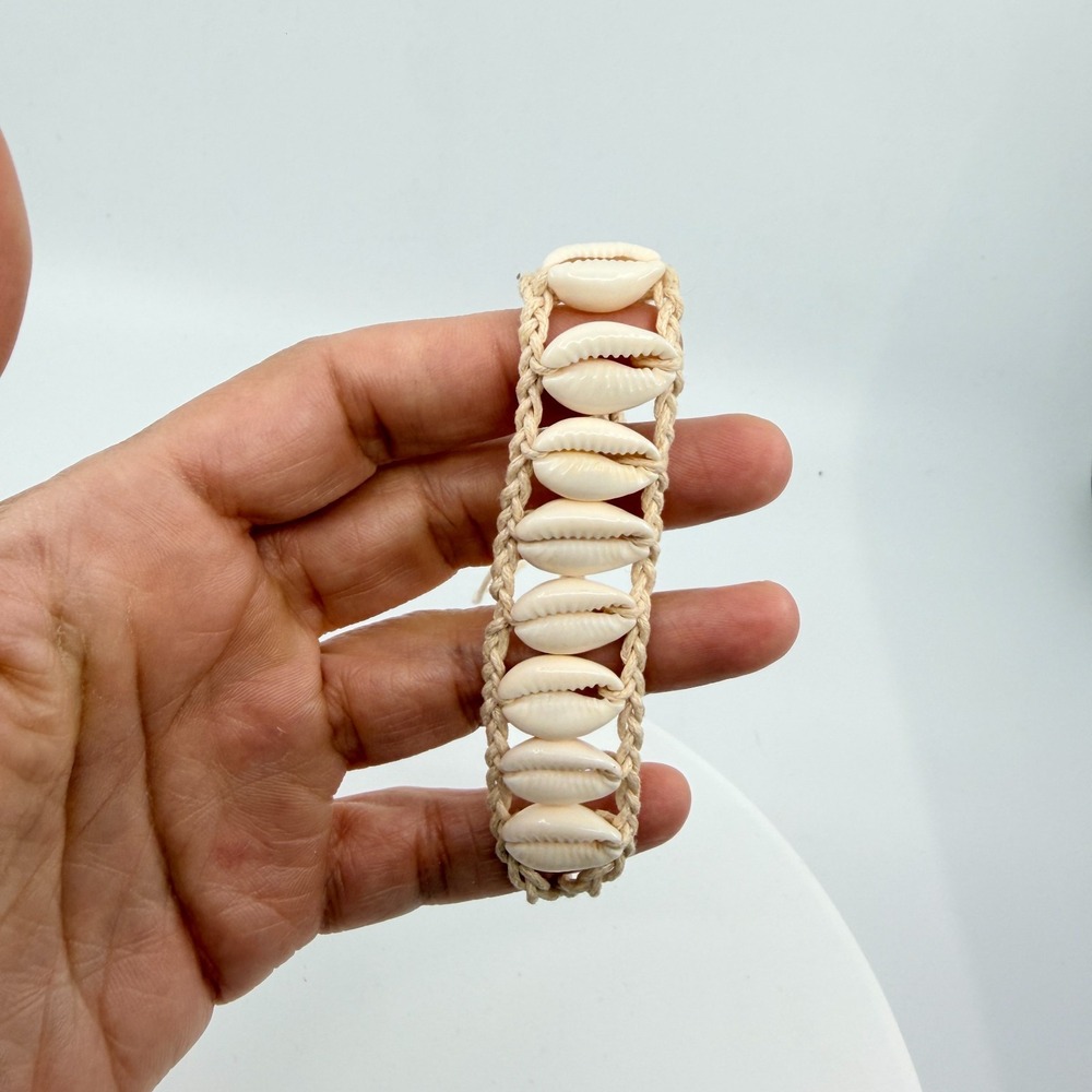 Boho Cowrie Shell Macrame‎ Bracelet Coastal Beach Summer Layering Accessory Gift